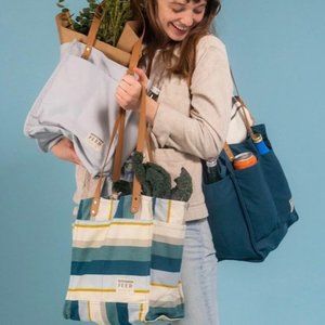 FEED Projects Market Tote Coastal Stripe Canvas